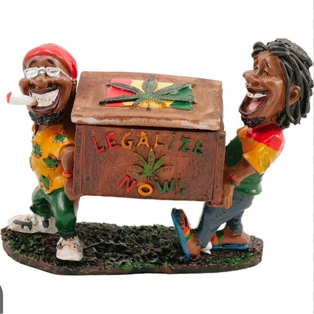 Legalize Now Rasta Men Stash Box Figurine Resin Novelty Decor Crate